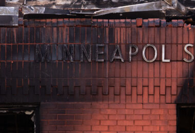 Lake Street Station post office in Minneapolis. Damaged during riots following the murder of George Floyd.
