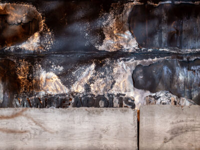Burned Minneapolis Police 3rd Precinct Letters