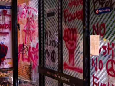George Floyd Square Bus Shelter, Minneapolis: Protest Slogans