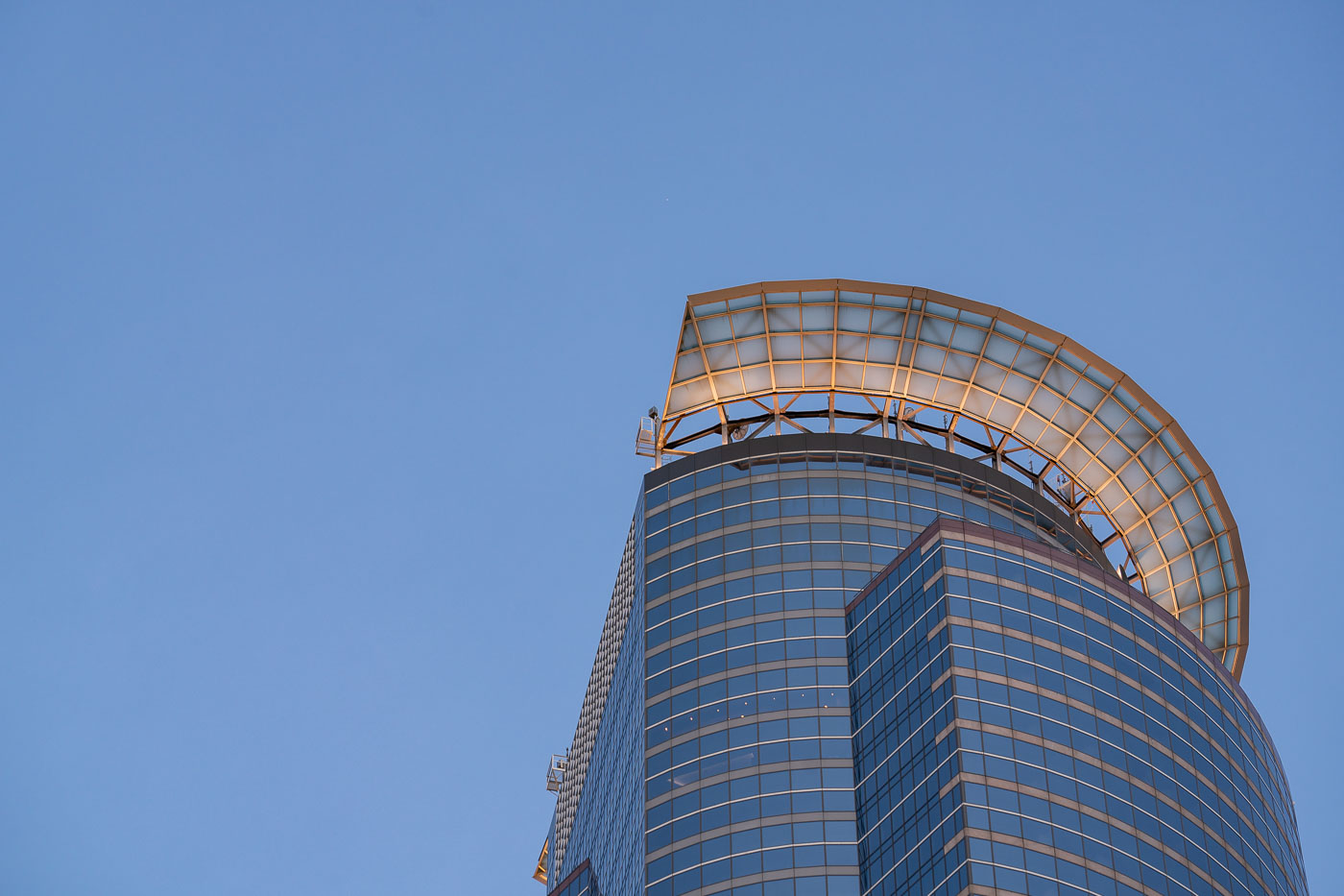 Crown of the Capella Tower on clear sky day