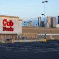 Cub Foods in North Minneapolis with boards on it in 06/04/20.