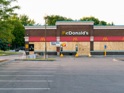 Broadway Ave McDonald's Boarded After 2020 Minneapolis Uprising