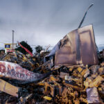 Rubble from the AutoZone store on E. Lake Street. The store was the first to burn during unrest over the murder of George Floyd by the Minneapolis Police.