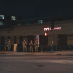 The National Guard on Lake Street outside a CVS Pharmacy in Uptown Minneapolis during protests following the murder of George Floyd.