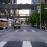 National Guard on Nicollet Mall during unrest in Minneapolis following the May 25th, 2020 death of George Floyd.