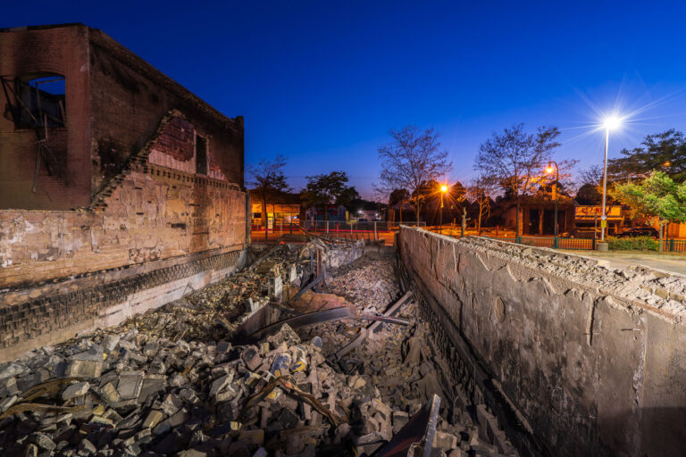 Chicago Ave furniture store after fire 3 The rubble of a furniture store on Chicago Ave in South Minneapolis. The store was completely destroyed in fires after the death of George Floyd in May 2020.