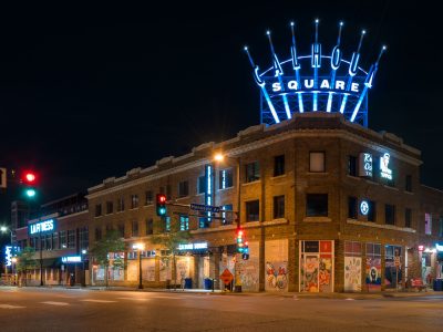 Calhoun Square, Minneapolis: Post-Unrest Boarded Windows