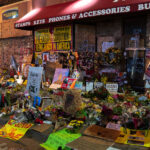 A memorial for George Floyd at the location he was killed by Minneapolis Police on May 25th, 2020.