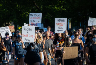 Protesters march down Park Ave into downtown Minneapolis.