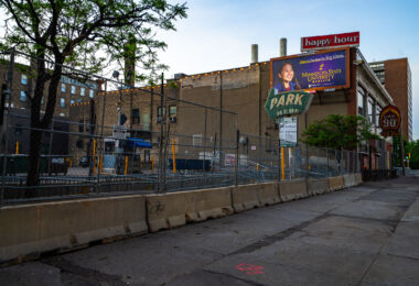 Security barricades and fencing around the Minneapolis police first precinct in downtown Minneapolis. This after days of unrest following the May 25th, 2020 death of George Floyd.