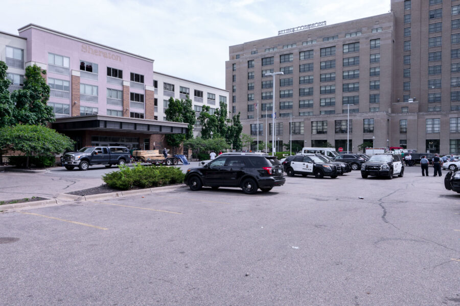 Minneapolis Police, MAD DADs Board Up Sheraton Hotel