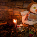 A stuffed owl with a note to Gianna, George Floyd's daughter, at the memorial at 38th and Chicago.