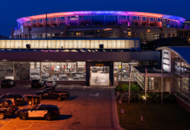 Minneapolis Police Squad Cars in for repair at the city maintenance facility in front of Target Field in Downtown Minneapolis.