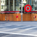 Target's flagship store in Downtown Minneapolis boarded up during the 2020 unrest over the May 25th death of George Floyd.