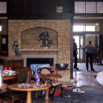 Inside the Midtown Sheraton Hotel while being raided by the Minneapolis Police Department. The hotel which was abandoned by its owner was cleared out and boarded up.