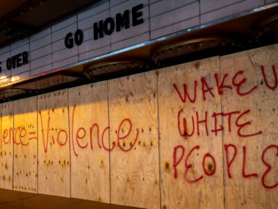 Uptown Theater, Minneapolis: 'Silence = Violence' Boards