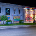 George Floyd art in South Minneapolis. Art popped up on boards after the unrest over the May 25th death of George Floyd.