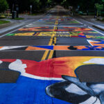 Black Lives Matter Mural painted on Plymouth Avenue in North Minneapolis. Completed on July 18th, 2020.