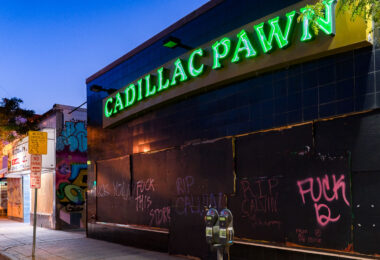 Cadillac Pawn, located at 1538 E Lake St. The store was heavily looted during the unrest over the May 25th death of George Floyd. Calvin Horton Jr was shot and killed by the store owner, no charges have been filed.