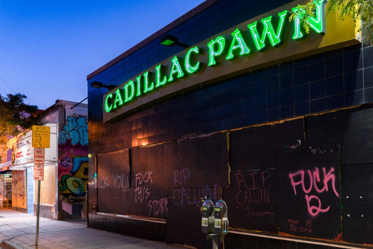 Cadillac Pawn on Lake Street 4 Cadillac Pawn, located at 1538 E Lake St. The store was heavily looted during the unrest over the May 25th death of George Floyd. Calvin Horton Jr was shot and killed by the store owner, no charges have been filed.