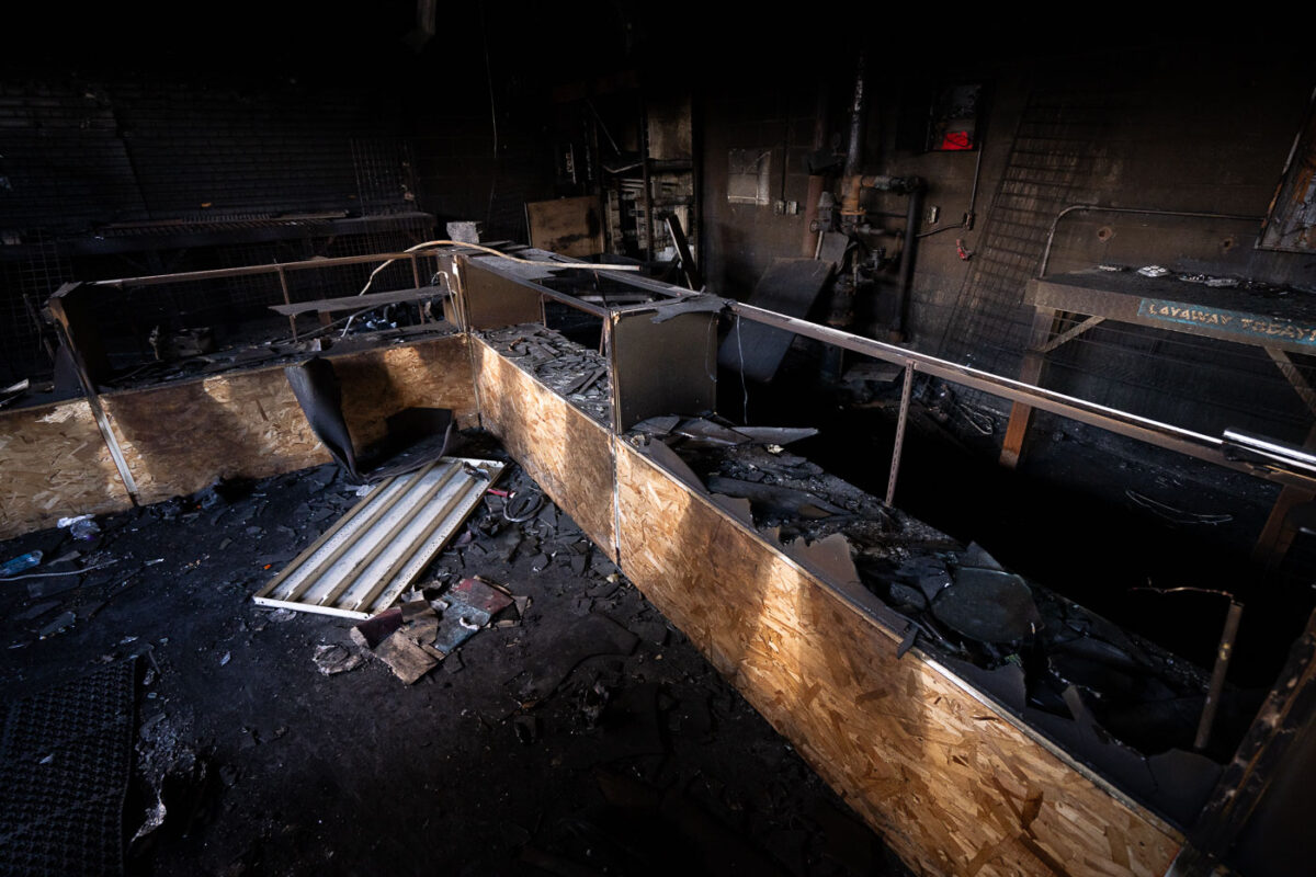 Inside Max It Pawn on Cedar Avenue after it was destroyed by fire following the May 25th, 2020 death of George Floyd.