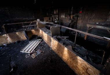 Inside Max It Pawn on Cedar Avenue after it was destroyed by fire following the May 25th, 2020 death of George Floyd.