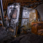 A burned out USPS van inside a burned down Post Office in South Minneapolis. The building burned in riots following the May 25th, 2020 death of George Floyd.