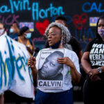 Mae Roberts, the mother of Calvin Horton speaks outside Cadillac Pawn on what would have been his 44th birthday. Calvin Horton Jr. was killed on May 27th by the owner of the pawn shop during the unrest in Minneapolis over the death of George Floyd.