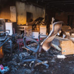 Inside a burned out building on Chicago Ave. The building was burned after the May 25th, 2020 death of George Floyd.