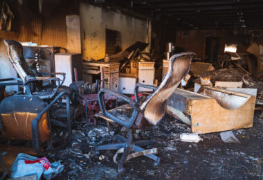 Inside a burned out building on Chicago Ave. The building was burned after the May 25th, 2020 death of George Floyd.