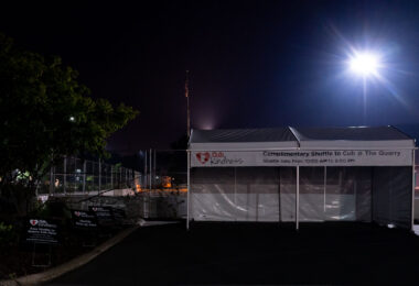 Complimentary shuttle bus station setup outside Cub Foods store providing transportation to another Cub Foods. The shuttles were setup after the store was damaged following the May 25th, 2020 death of George Floyd.