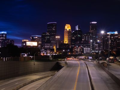 Interstate 35W construction approaching downtown Minneapolis