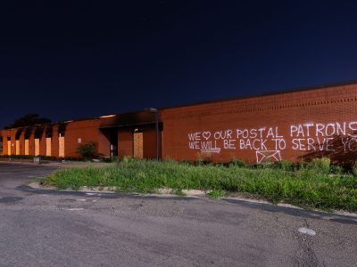 Burned USPS Lake Street Station with Graffiti