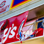 A Wendy's restaurant sign melted from arson over the unrest over the May 25th death of George Floyd in South Minneapolis.