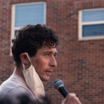 Minneapolis Mayor Jacob Frey speaks on July 10th, 2020 at a Oromo march in Northeast Minneapolis.