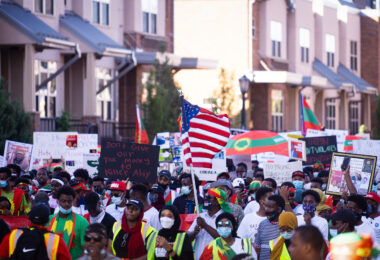 An Oromo protest in Northeast Minneapolis over the unrest in Ethiopia.