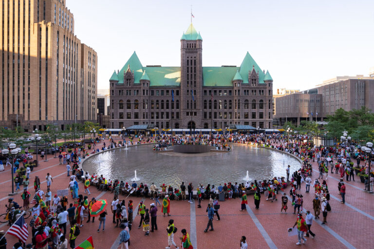 Oromo Protest in Downtown Minneapolis 4 An Oromo protest marched from Northeast Minneapolis to the Hennepin County Government Center.
