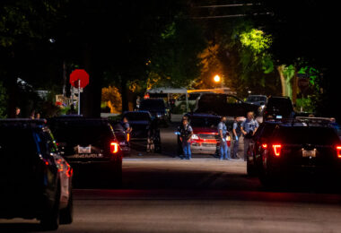 Minneapolis police at the homicide scene that left Leneesha Columbus dead just outside of George Floyd Square.