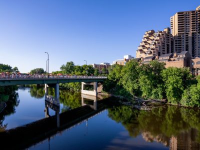 Oromo Protesters March over Mississippi River, Minneapolis