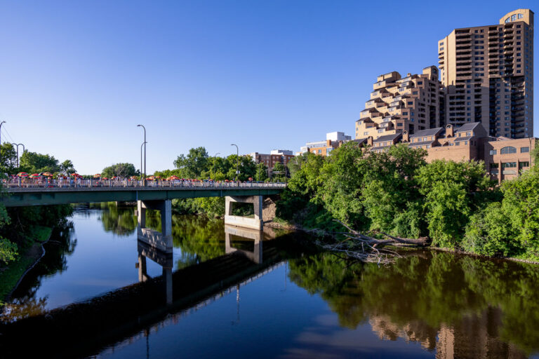 Oromo march over Mississippi River 2 Oromo protesters march over the Mississippi River protesting the unrest in Ethiopia.