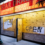 Star Dragon Restaurant located at 1540 E Lake St  in South Minneapolis. The building was boarded up during the unrest over the May 25th death of George Floyd.