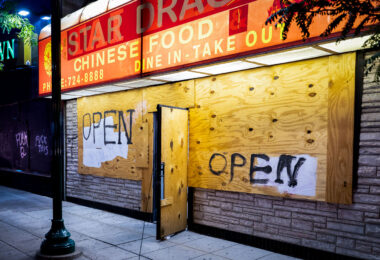 Star Dragon Restaurant located at 1540 E Lake St  in South Minneapolis. The building was boarded up during the unrest over the May 25th death of George Floyd.