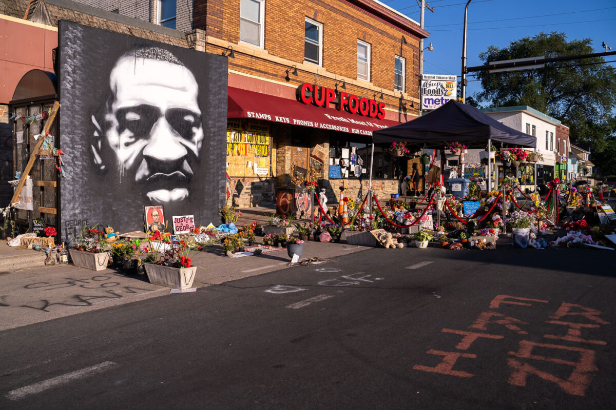 The George Floyd Memorial in George Floyd Square in South Minneapolis.