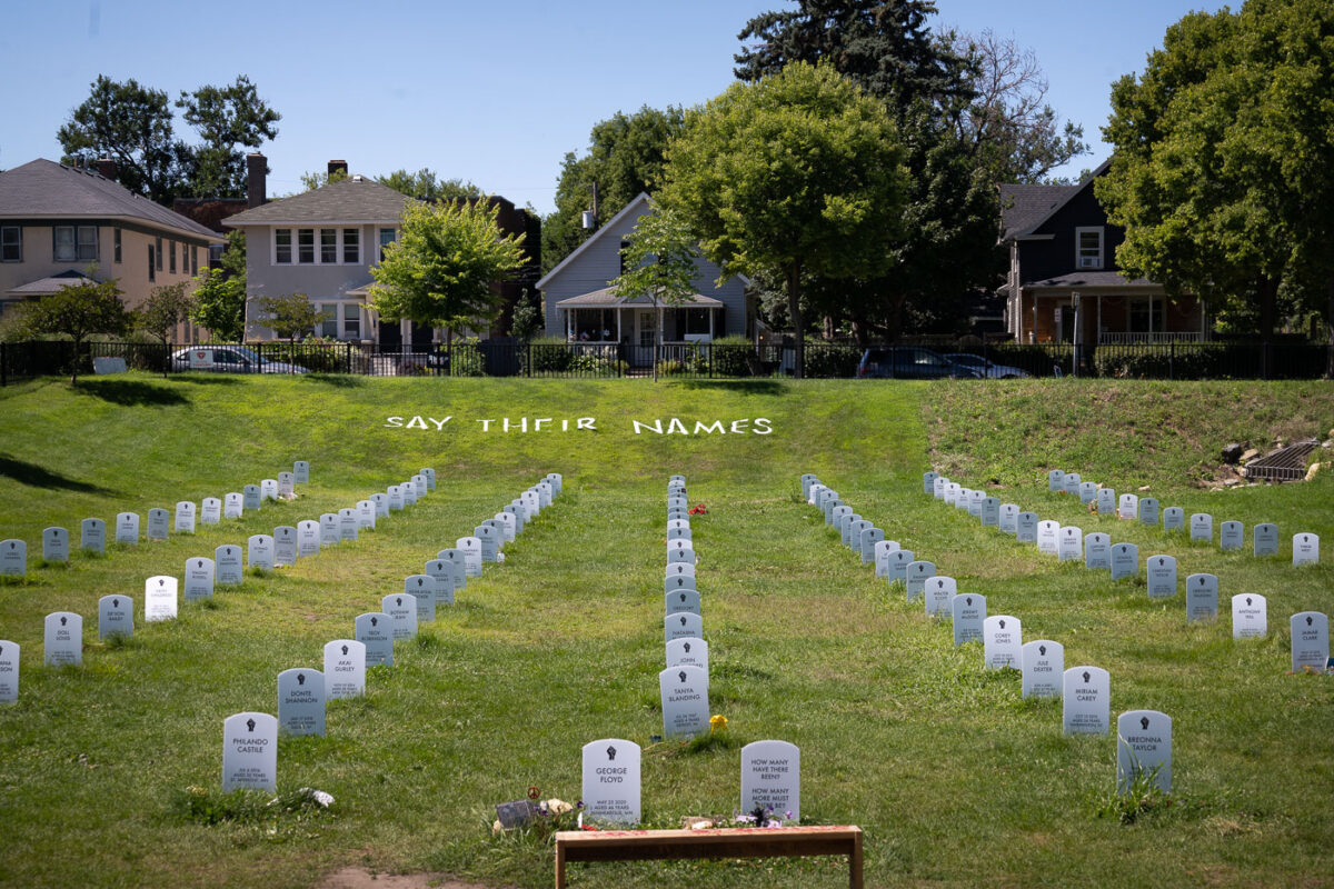 August 17, 2020 - Minneapolis -- The "Say Their Names" cemetary near George Floyd Square.