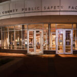 Vandalism of the front doors of the Hennepin County Public Safety Facility in downtown Minneapolis.