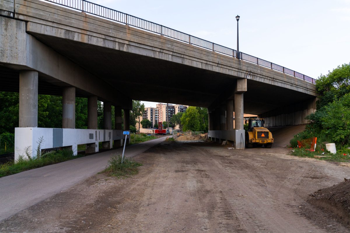 Construction at the Lake Street Bridge Over the Midtown Greenway