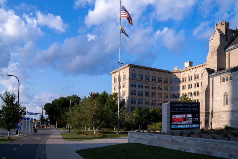 Dismantling Racism on church sign 4 Dismantling Racism on a sign at a church near Downtown Minneapolis.