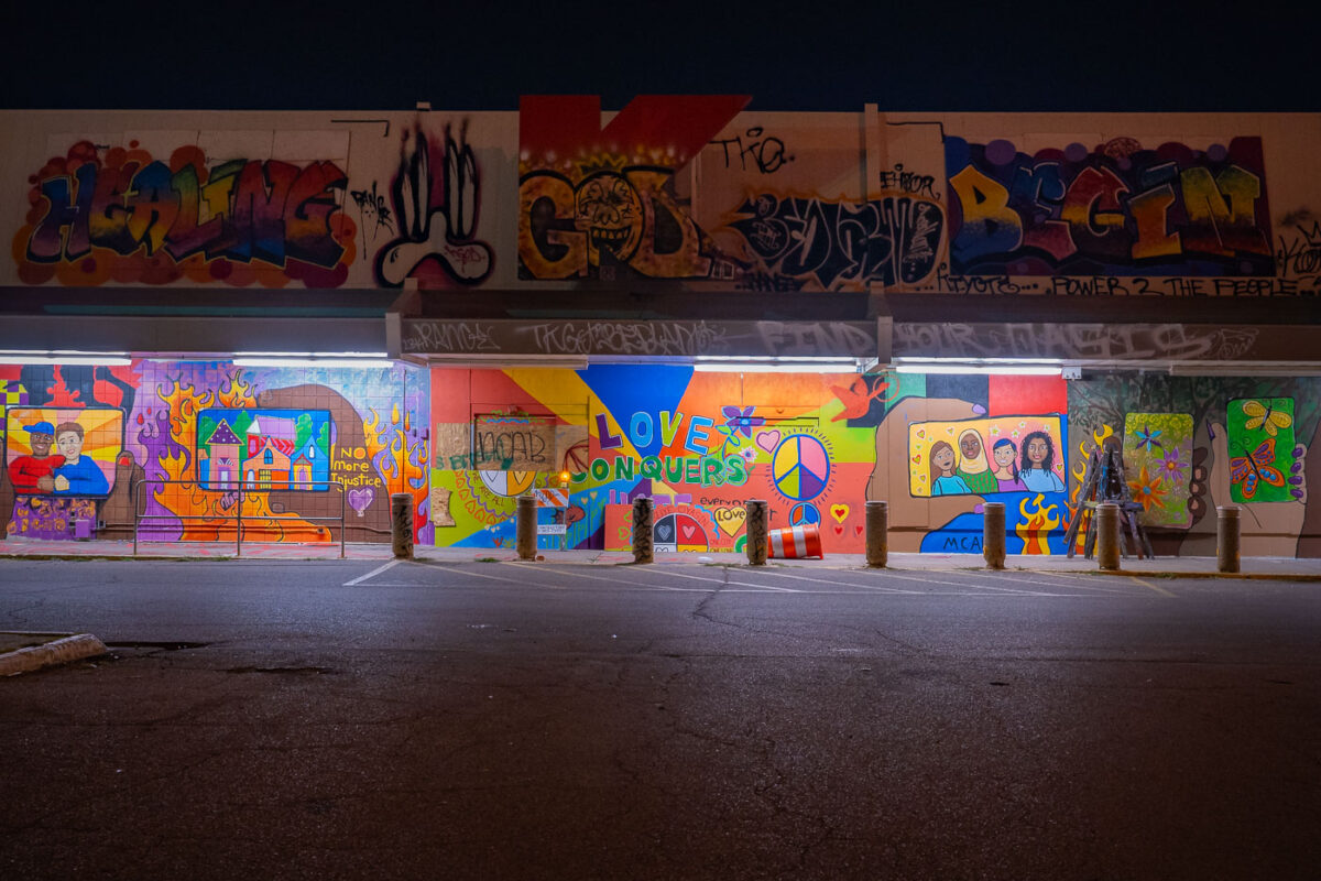 The former K-Mart on Lake Street became an art installation with large murals covering the front in the days following George Floyd's murder. It's since been turned into a Post Office after 2 nearby post offices were burned.