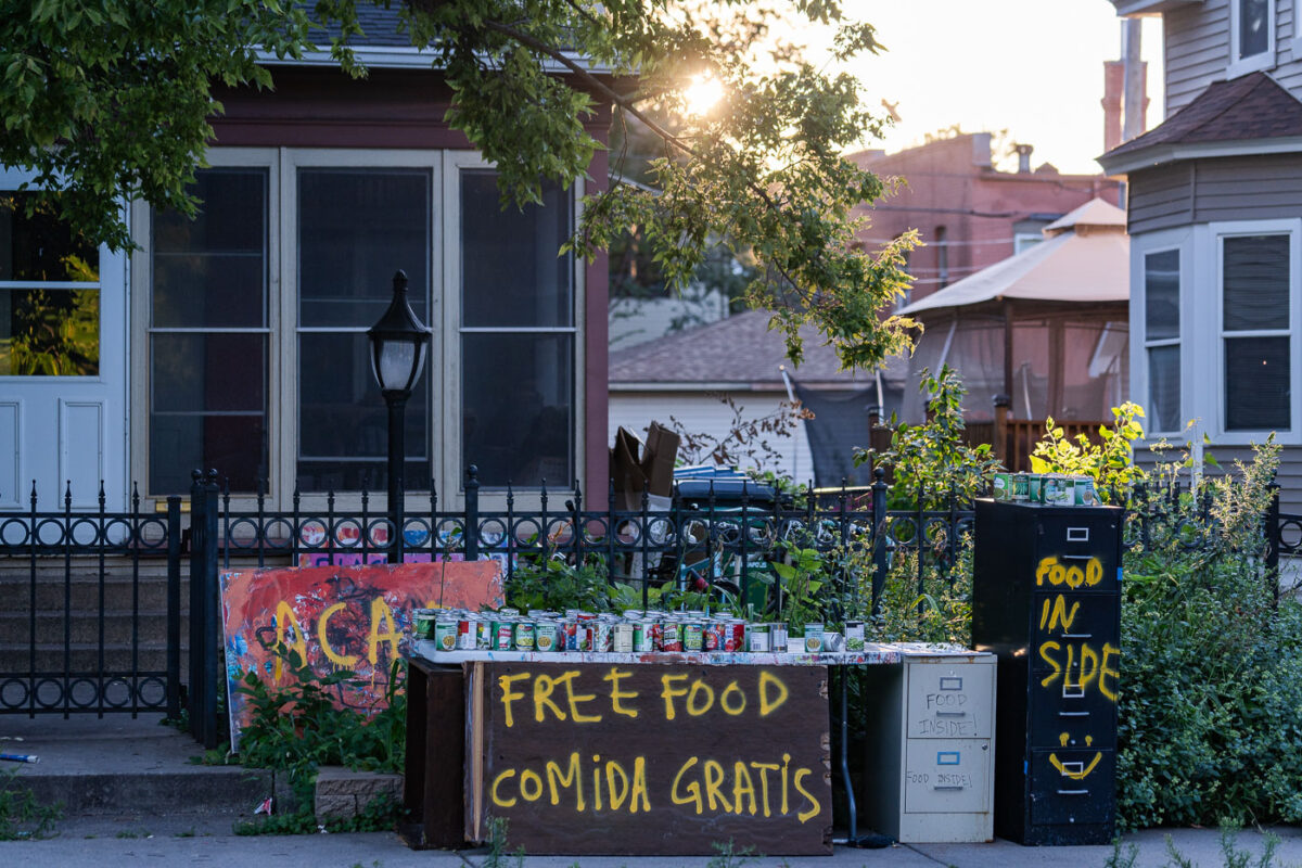 A community food bank in a South Minneapolis neighborhood on August 17, 2020.