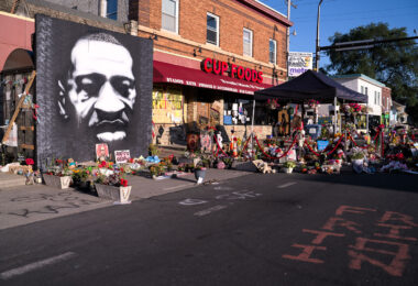 The George Floyd Memorial in George Floyd Square in South Minneapolis.